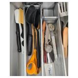Drawer Organizer with Assorted Kitchen Utensils and Tools