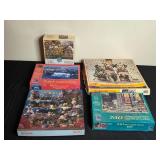 Collection of 5 Jigsaw Puzzles Various Themes and Piece Counts - complete piece sets unverified/puzzle