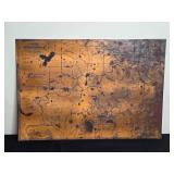 Framed Vintage Poster and Lake Minnetonka Copper tone Map