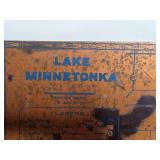 Framed Vintage Poster and Lake Minnetonka Copper tone Map