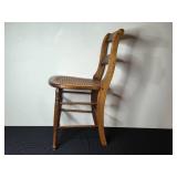 Antique Wooden Chair with Woven Seat