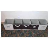 Set of 5 Collapsible Fabric Storage Bins