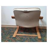 Vintage MCM Armchair with Leather Upholstery and Bentwood Frame