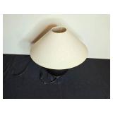 Vintage Black Globe Table Lamp with Beige Shade