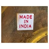 Set of 4 Assorted Brass and Wood Candlestick Holders