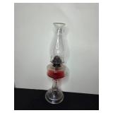 Antique Glass Oil Lamp and Set of 4 Wooden Bobbins/Spools