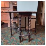 Antique Drop-Leaf Table with Turned Legs