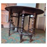 Antique Drop-Leaf Table with Turned Legs