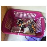 Mixed Household Items Including Decor, Tools, and Batteries