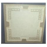 Framed Vintage Linen Handkerchief with Lace Detail