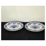 Sterling & Cauldon China in Blue and White Patterns and Glass Vases