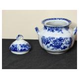 Sterling & Cauldon China in Blue and White Patterns and Glass Vases
