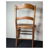 Vintage Wooden Dining Chair with Woven/Cane Seat