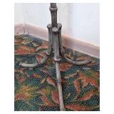 Vintage Metal Floor Lamp with Bamboo Design and Shade - rug not inc