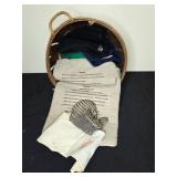 Assorted Household Items including Power Strips, Stationery, and Storage Basket