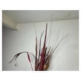 Decorative Dried Arrangement in Glass Vase with Black Bow