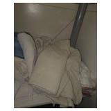 Assorted Collection of Bathroom Towels, Toiletries, and First Aid Supplies