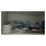 Assorted Collection of Bathroom Towels, Toiletries, and First Aid Supplies