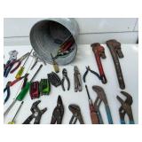 Collection of Assorted Hand Tools with Container