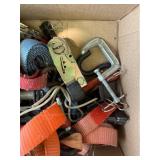 Collection of Assorted Tie Down Straps and C-Clamps