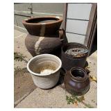Collection of Rustic Outdoor Pots and Planters