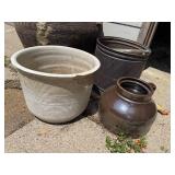 Collection of Rustic Outdoor Pots and Planters