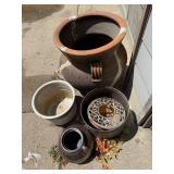 Collection of Rustic Outdoor Pots and Planters