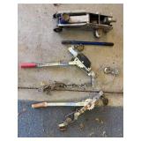 Used Jack and Come Along Set for Automotive and Lifting Tasks