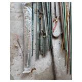 Assorted Metal and Plastic Garden Stakes and Supports