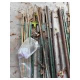 Assorted Metal and Plastic Garden Stakes and Supports