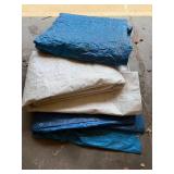 Set of Heavy-Duty Tarps in Blue and White