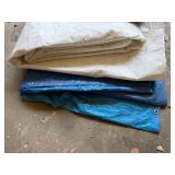 Set of Heavy-Duty Tarps in Blue and White