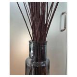 Decorative Vase with Tall Twigs on Ornate Pedestal