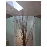 Decorative Vase with Tall Twigs on Ornate Pedestal