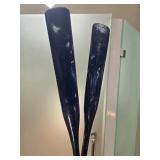 Vintage Large Decorative Rowing Oars in Metal Holder