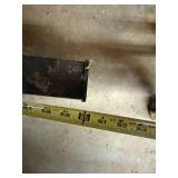 Used Blue Mailbox with Mounting Pole and Red Flag