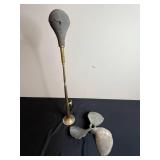 Vintage Brass Horn and Metal Propeller