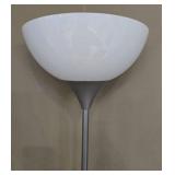 Modern Silver Floor Lamp with White Shade