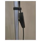 Modern Silver Floor Lamp with White Shade