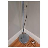 Modern Silver Floor Lamp with White Shade