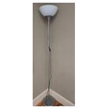 Modern Silver Floor Lamp with White Shade