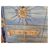 Antique Ceramic Wall Art Tile Map of the Americas & Atlantic