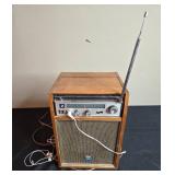 Vintage Tokyo Shibaura Electric Co. AM/FM Wooden Radio with Earphones