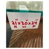 Wicker and Glass Coffee Table