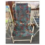 Set of Vintage Outdoor Chairs and Wicker Side Table