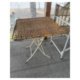 Set of Vintage Outdoor Chairs and Wicker Side Table