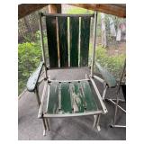 Set of 2 Retro Metal and Wood Folding Chairs