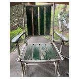 Set of 2 Retro Metal and Wood Folding Chairs