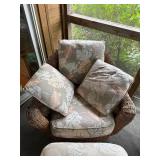 Wicker Armchair with Ottoman Patio Set