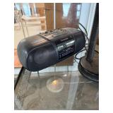 Vintage Metal Side Table with Glass Top and Accessories